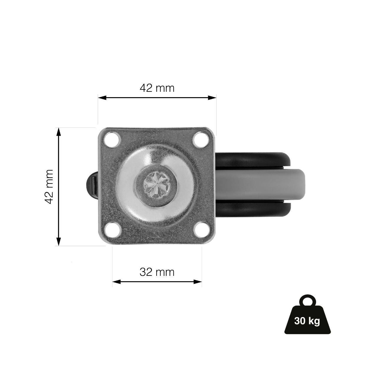Swivel Castor Wheel with Brake 60mm