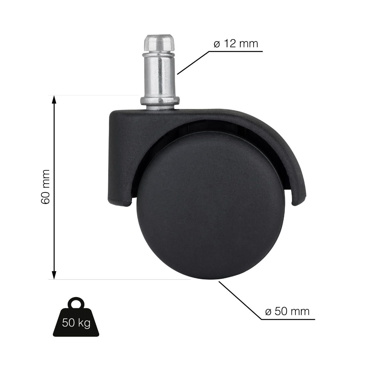 Chair Castor Wheel for Soft Floor 50mm