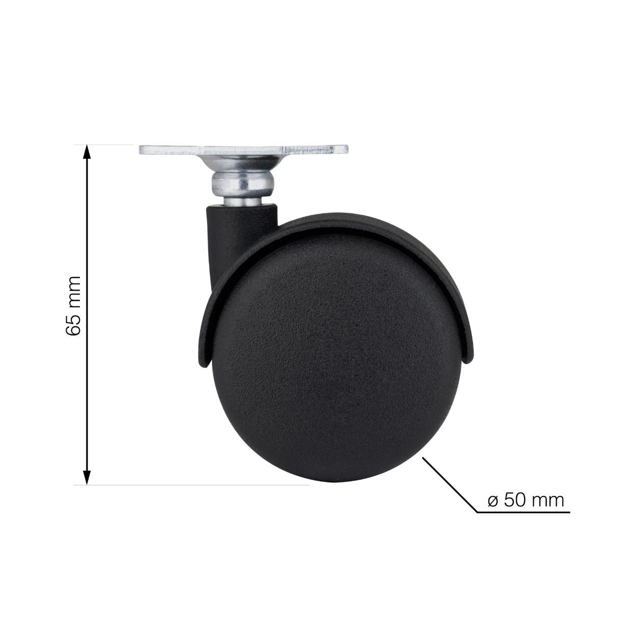 Twin Castor Wheel 50mm (Load 45kg)