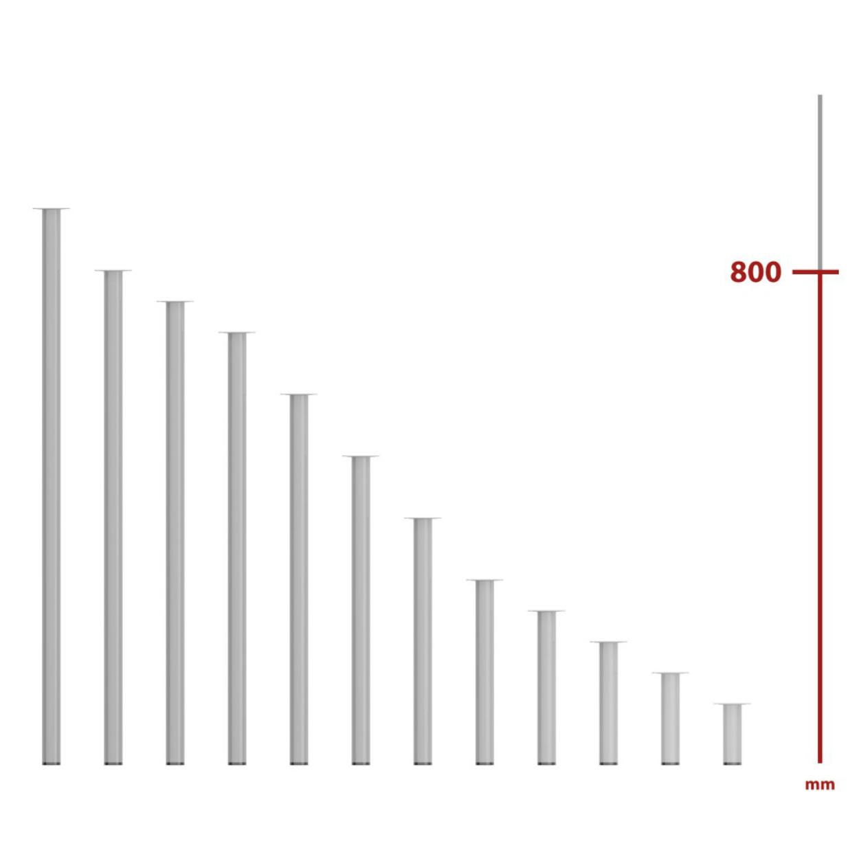 Furniture Leg Grey 30x800mm
