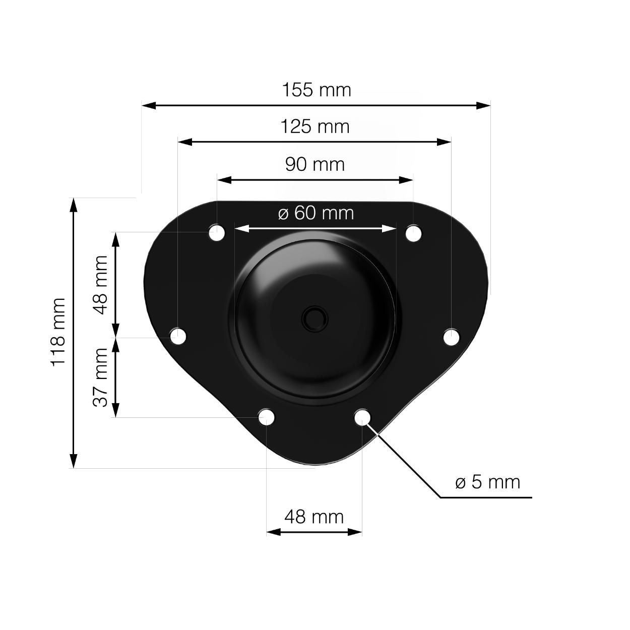 Furniture Leg Black 60x700mm