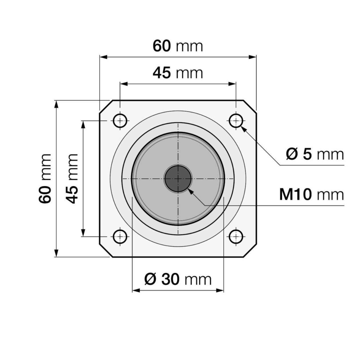 Furniture Leg Grey 30x200mm