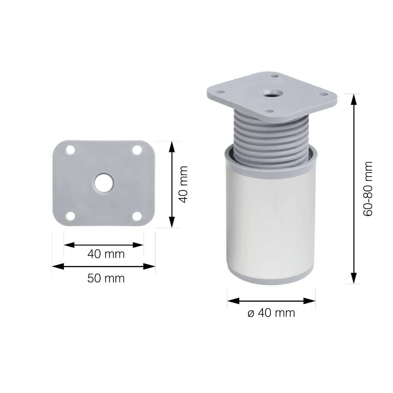Plastic Furniture Leg 40x60mm