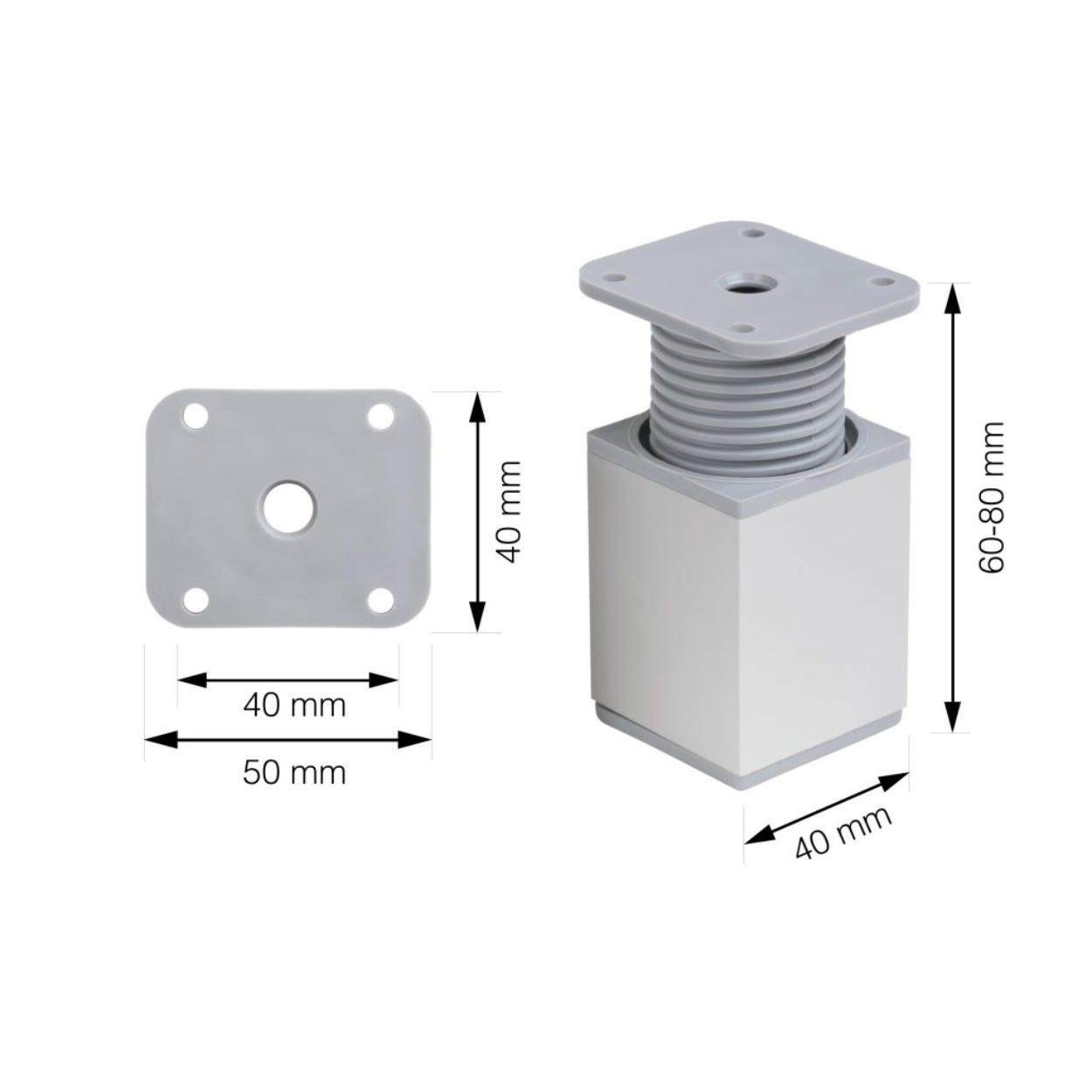 Plastic Furniture Leg 40x40x60mm