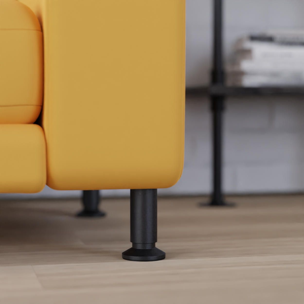 Furniture Leg Adjustable Matt Black 100-115mm