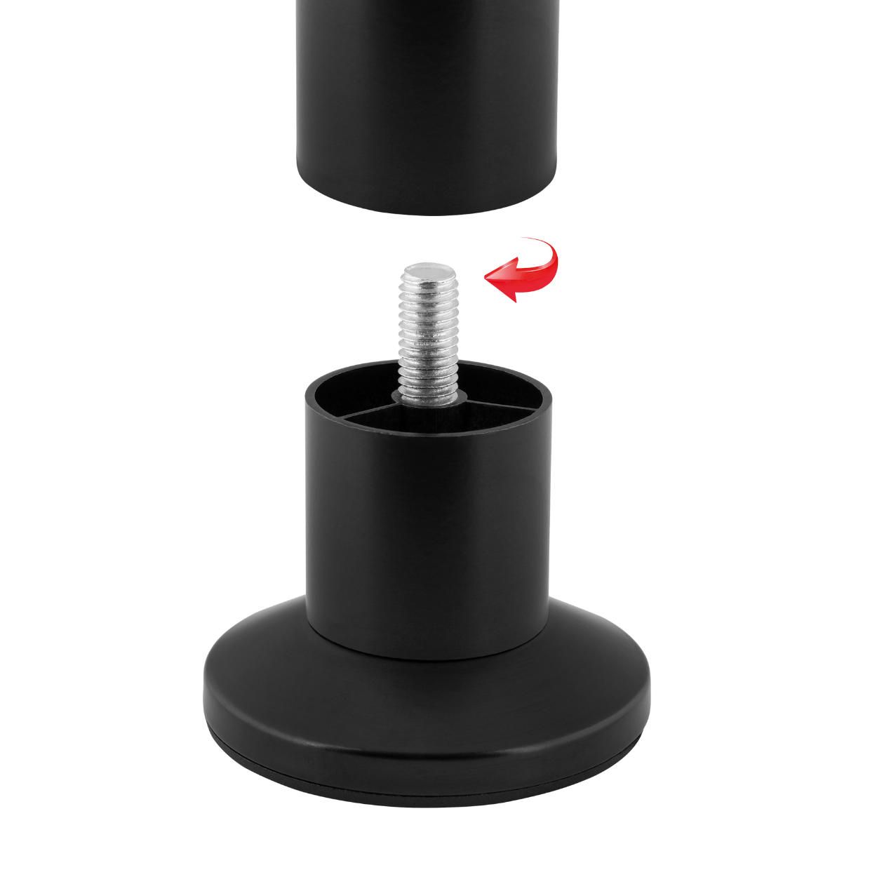 Furniture Leg Adjustable Matt Black 100-115mm