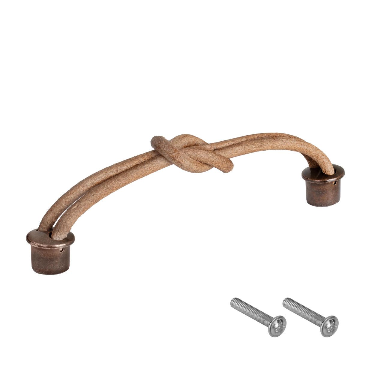 Rimini Handle Leather and Copper 128mm