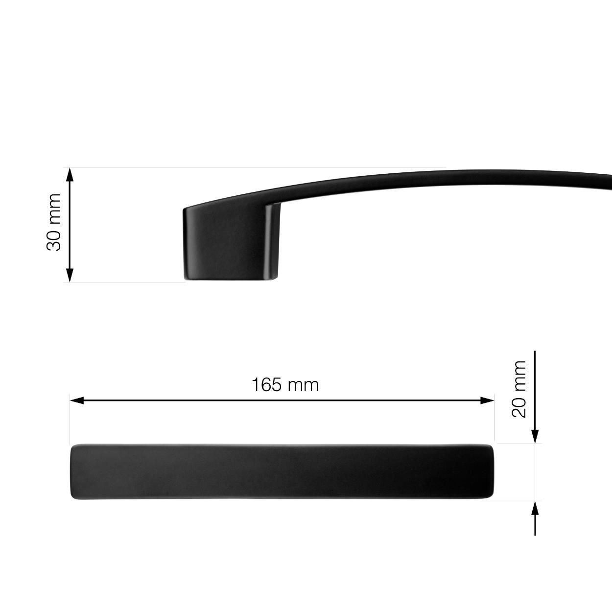 Anzio Handle Matt Black 128mm