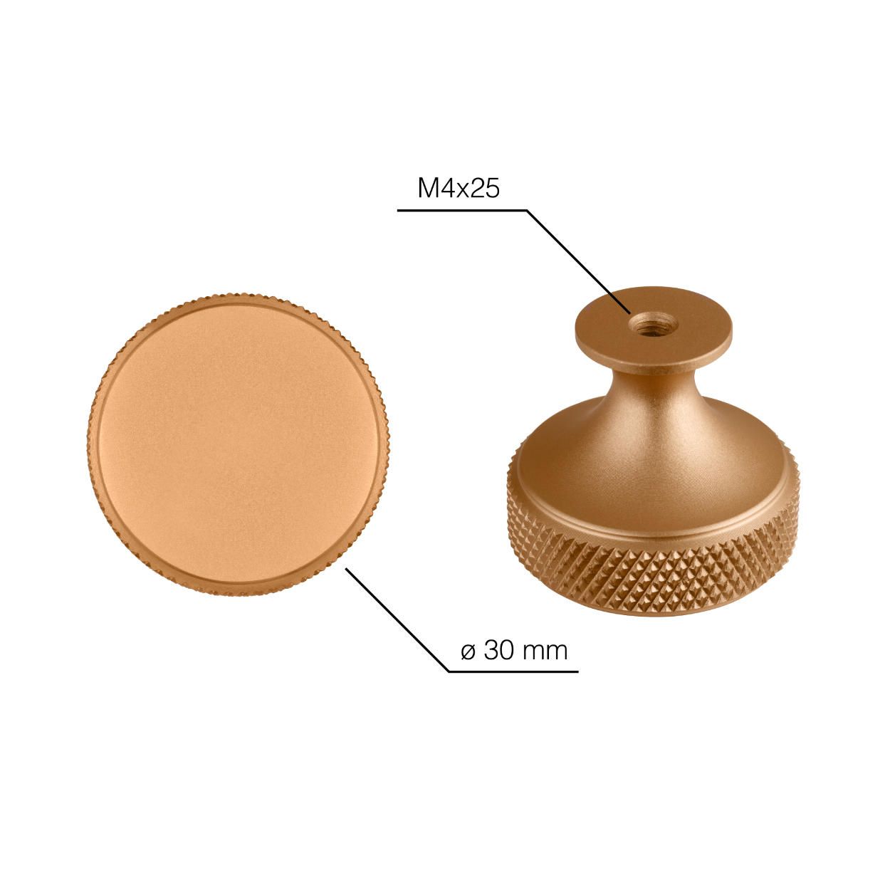 Dieren Knob Gold 30mm