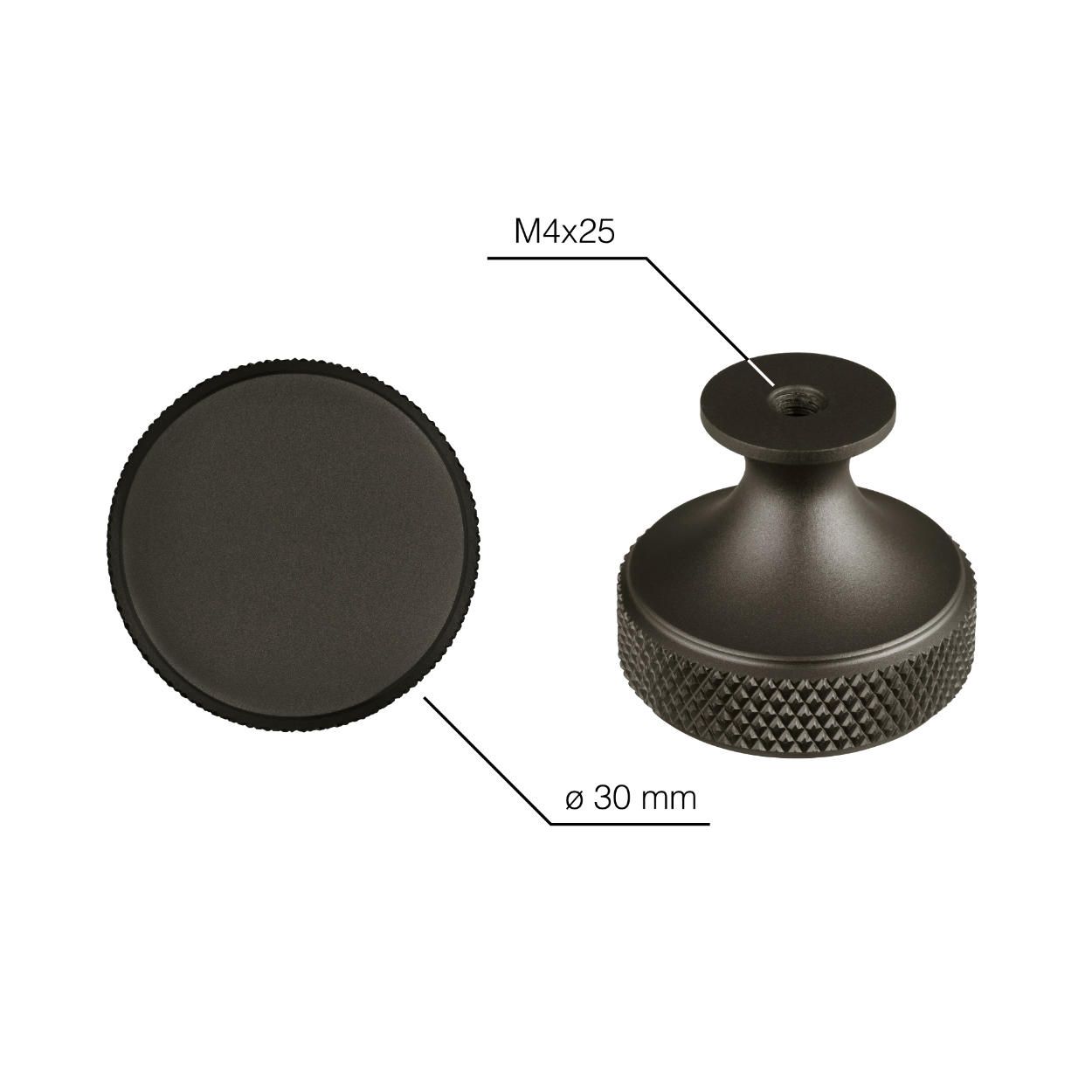 Dieren Knob Brown 30mm