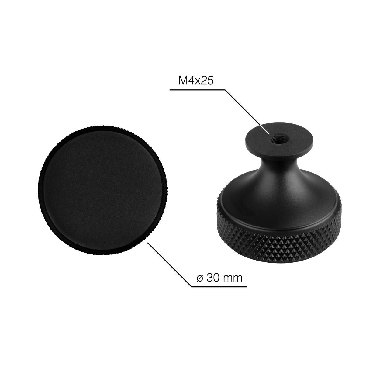 Dieren Knob Black Aluminium 30mm