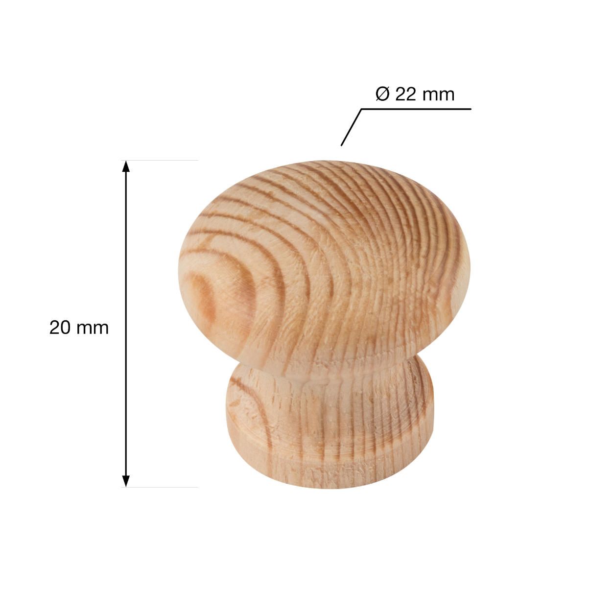 Lara Knob Natural Pine 22mm