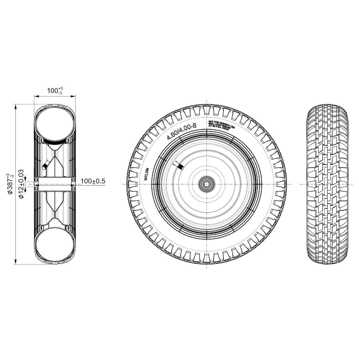 Pneumatic Wheel 400mm (15.7")