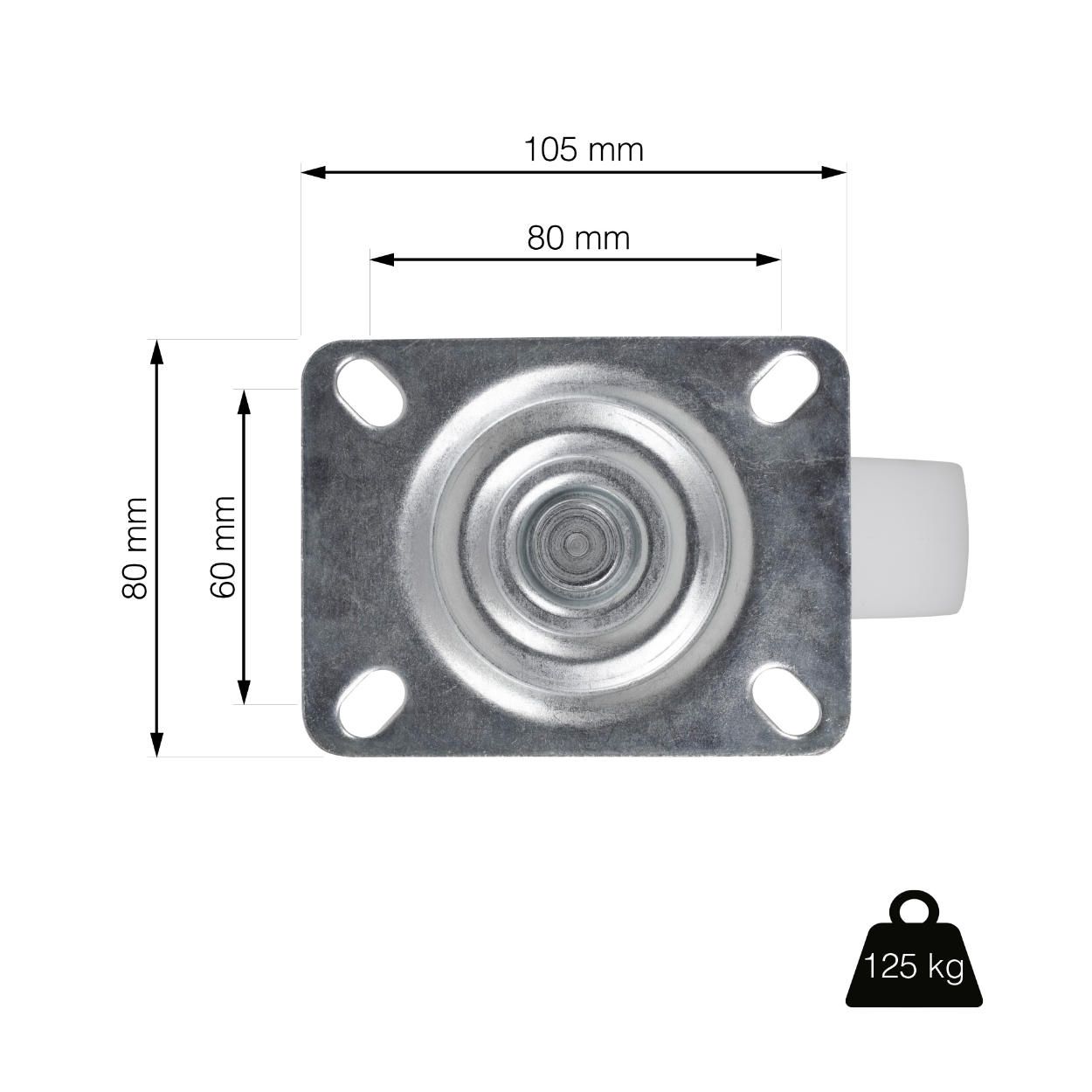 Swivel Castor Wheel 100mm (Load 125kg)