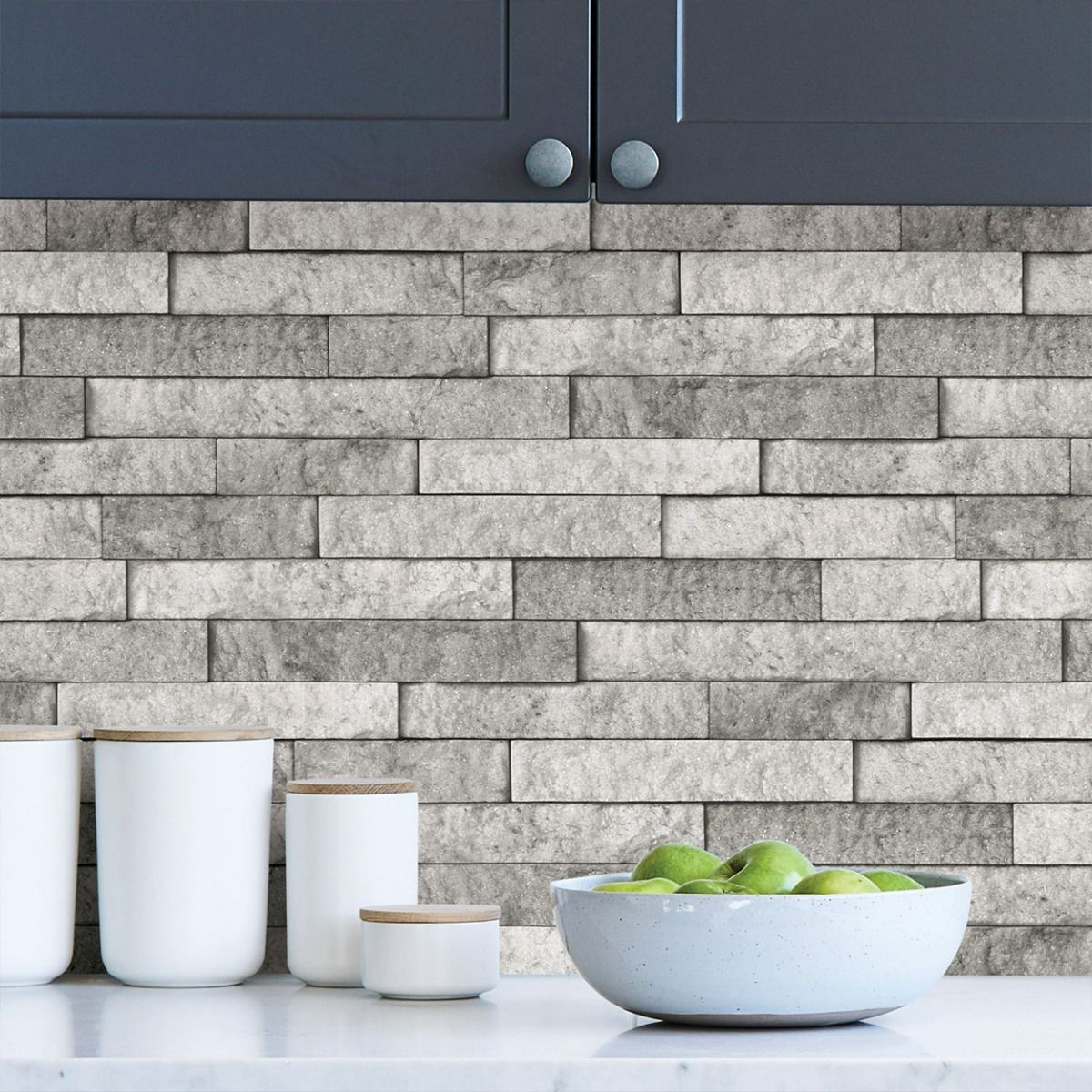 In Home Backsplash Grey Stone