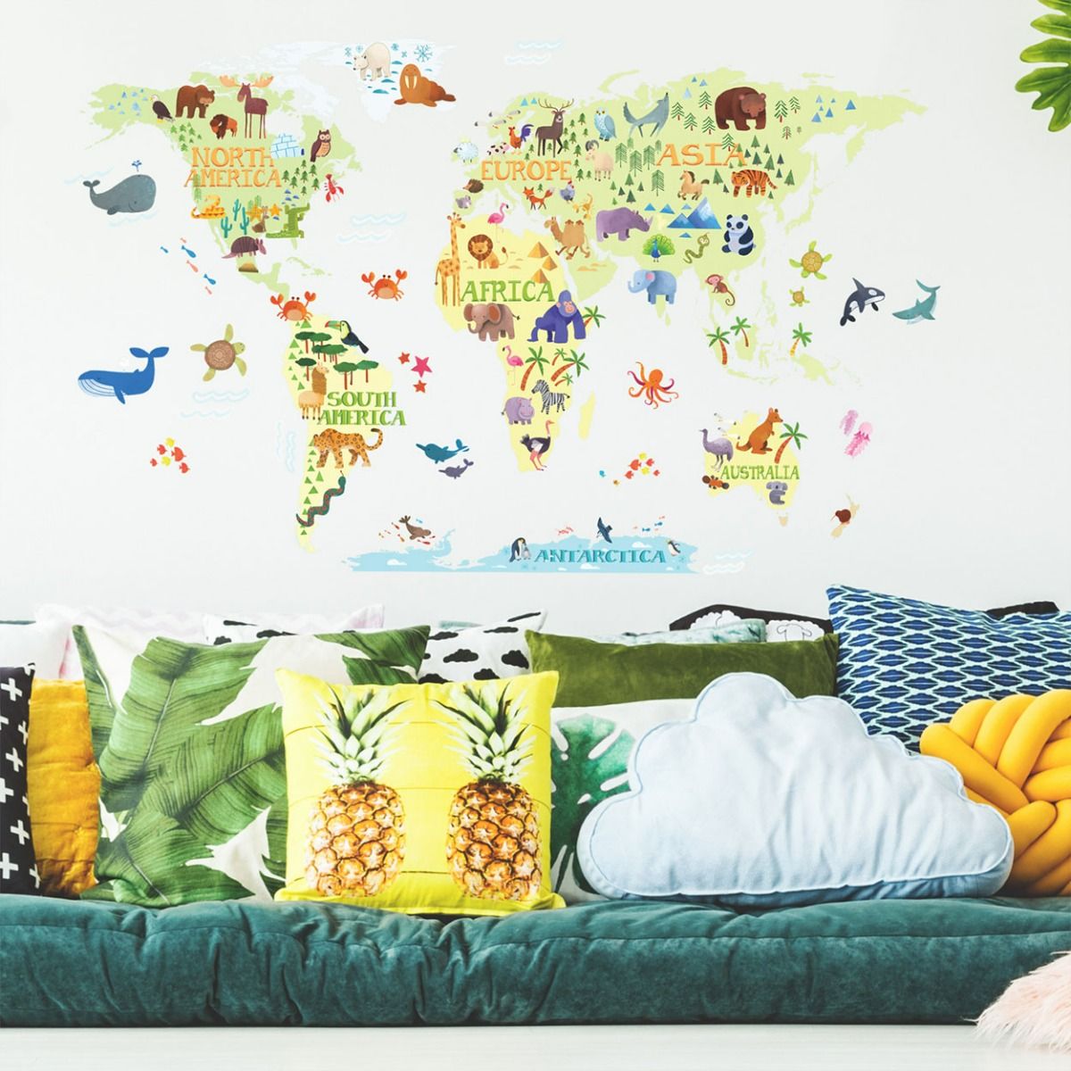 Kids World Map Peel And Stick Giant