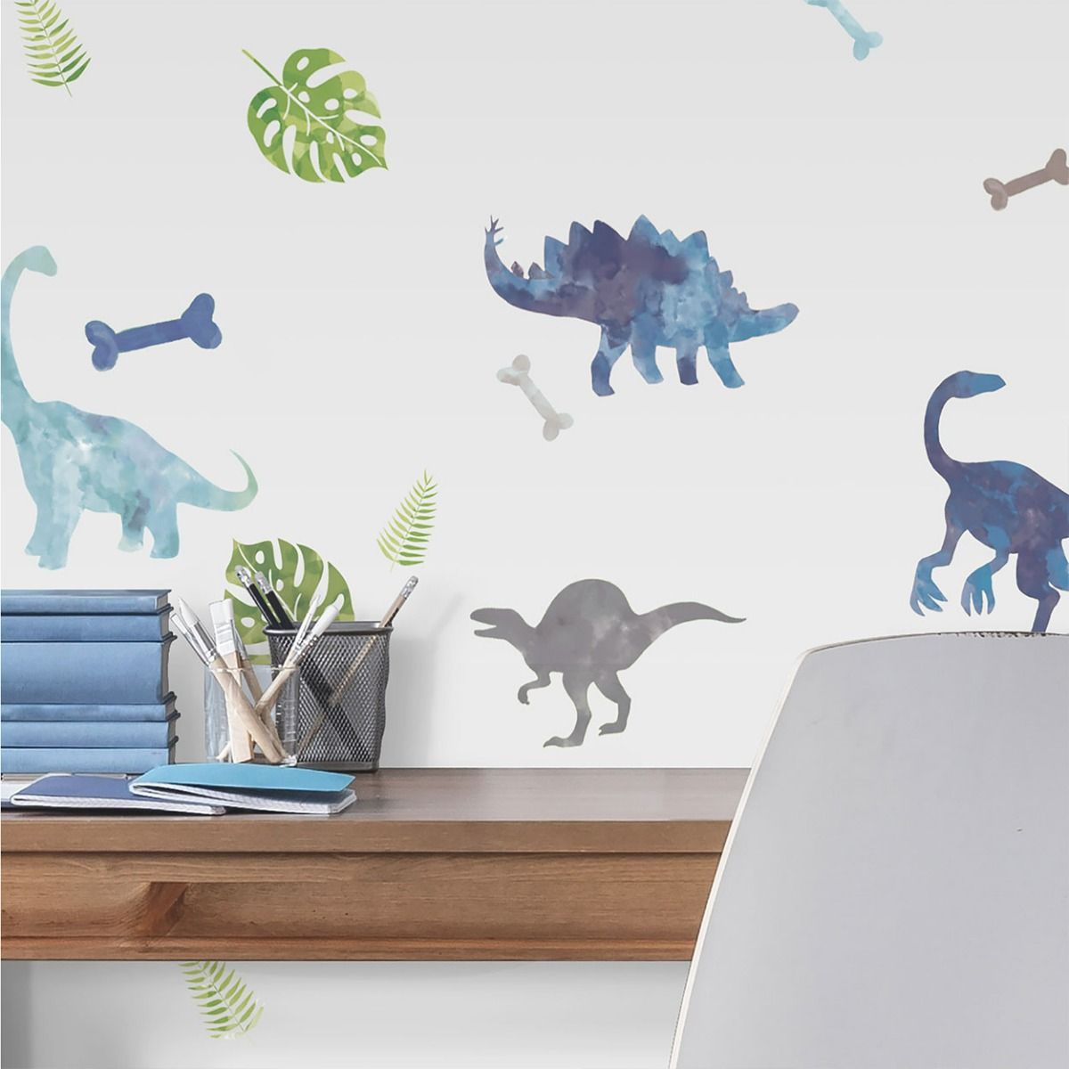 Watercolor Dinosaur Peel And Stick Wall