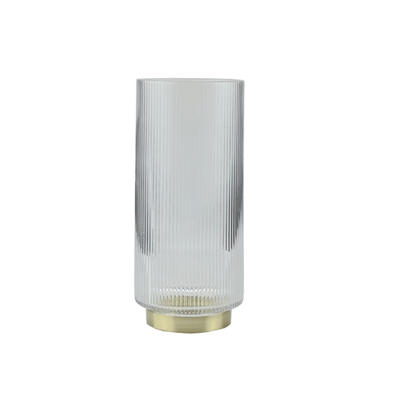 Gold Ribbed Glass Vase