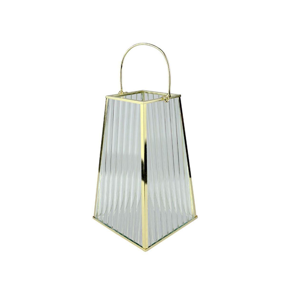 Serene Golden Glass Lantern