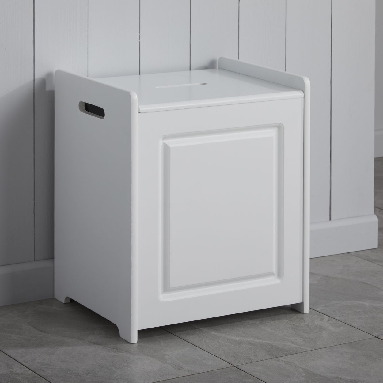 Chatsworth White Laundry Hamper