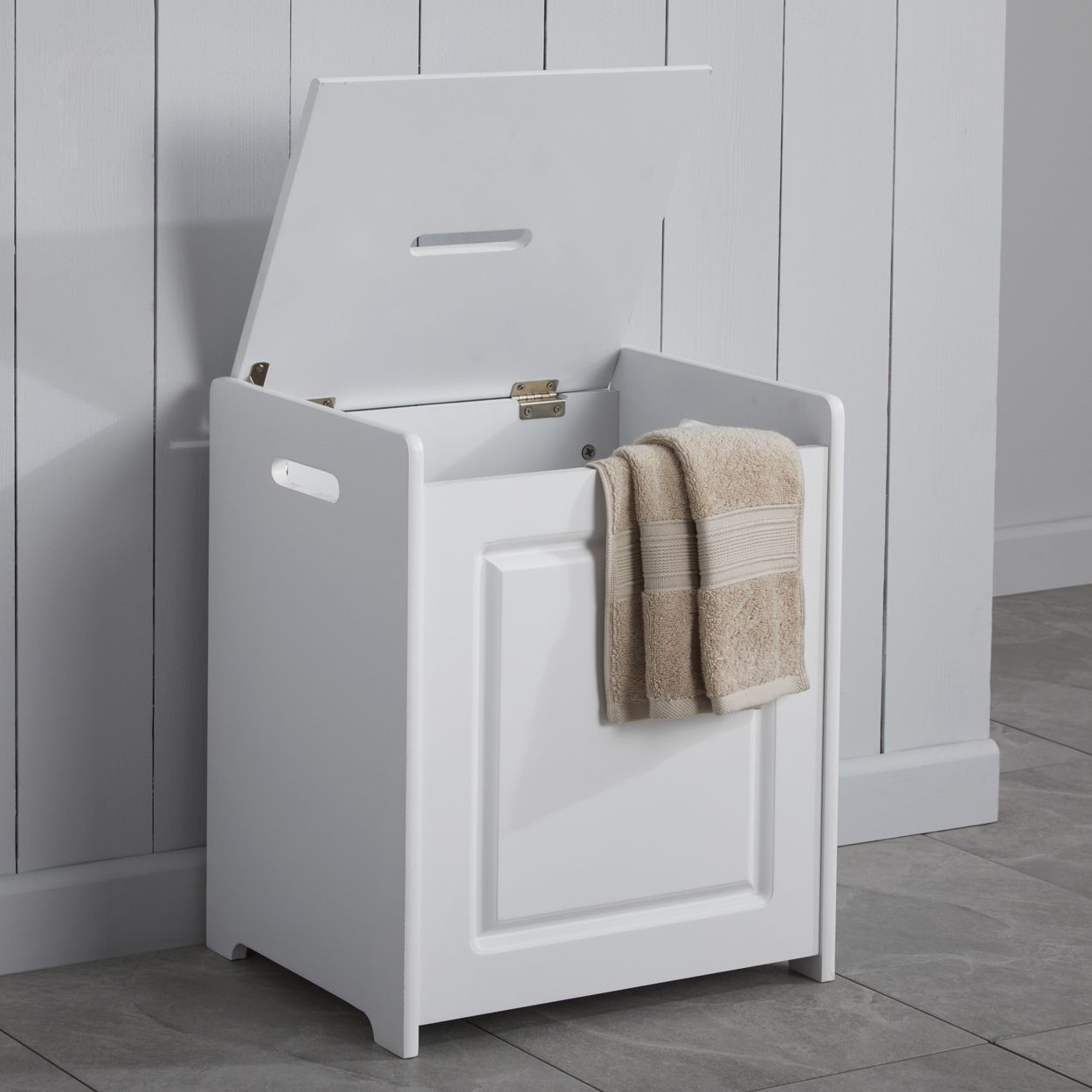 Chatsworth White Laundry Hamper