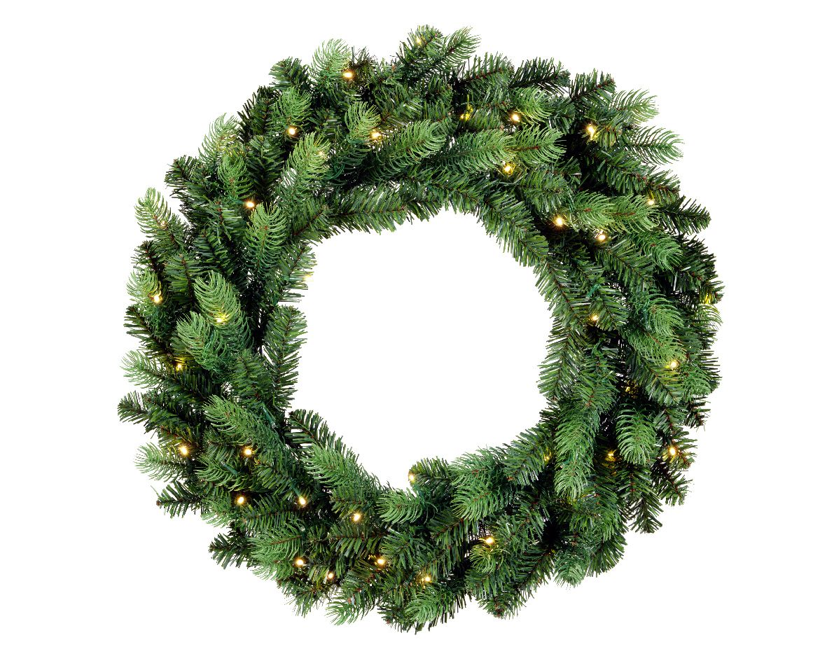 Montreal Solar Wreath with 80 Led lights 80cm