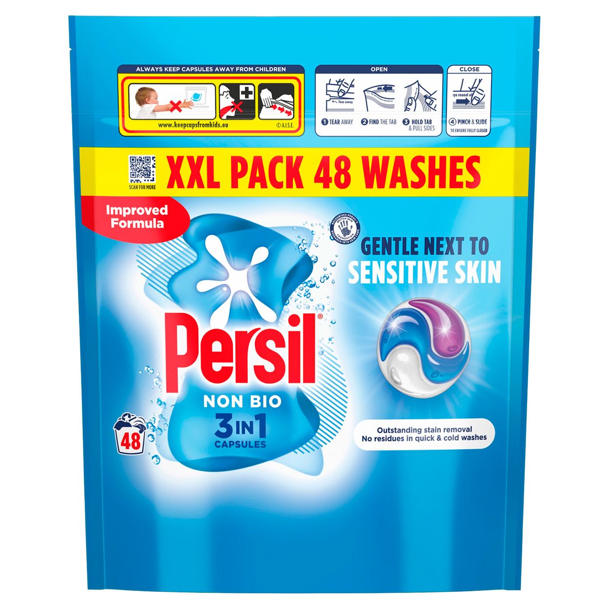 Persil 3 In 1 Non Bio Laundry Washing Capsules 48 Wash 652G