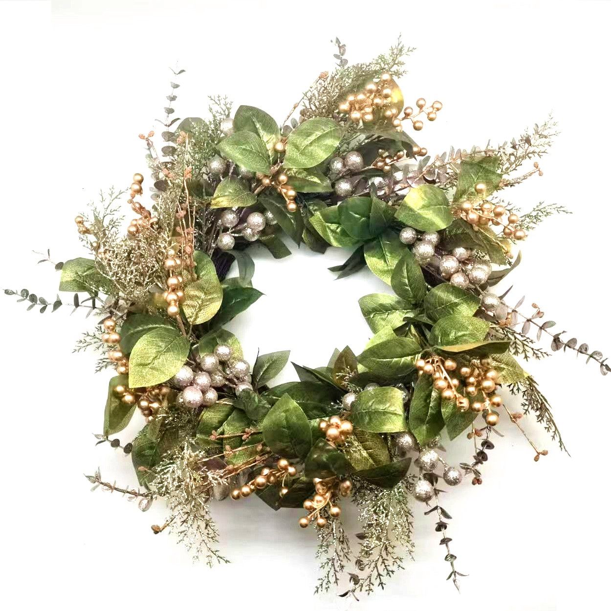 Gold and Silver Berry Wreath 55cm