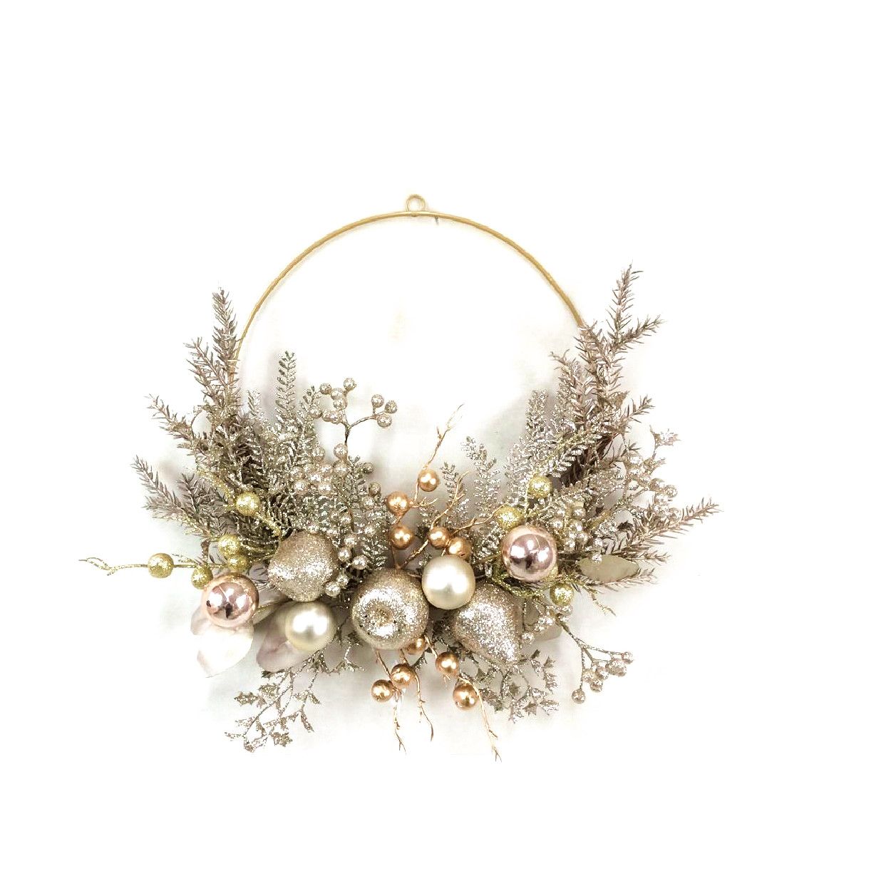 Champagne Wire Wreath 50cm