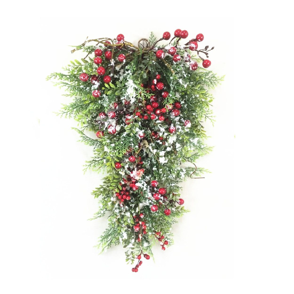 Frosted Red Berry Swag 66cm