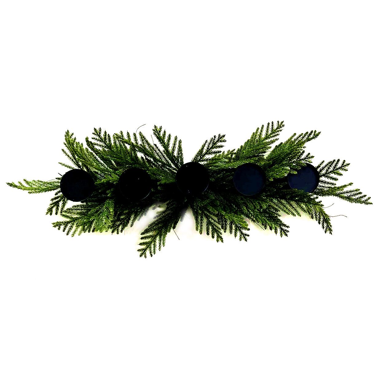 Black and Green Christmas Candle Holder Natural 96cm