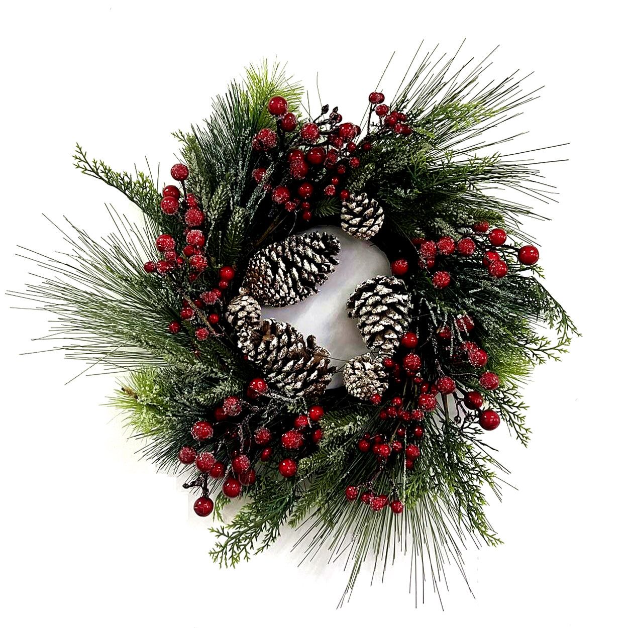 Red Berry and Pinecone Wreath 50cm
