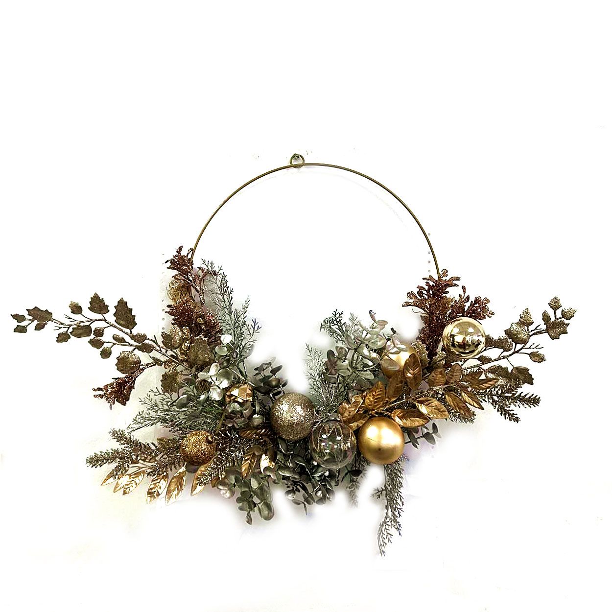 Gold Wire Wreath 45cm