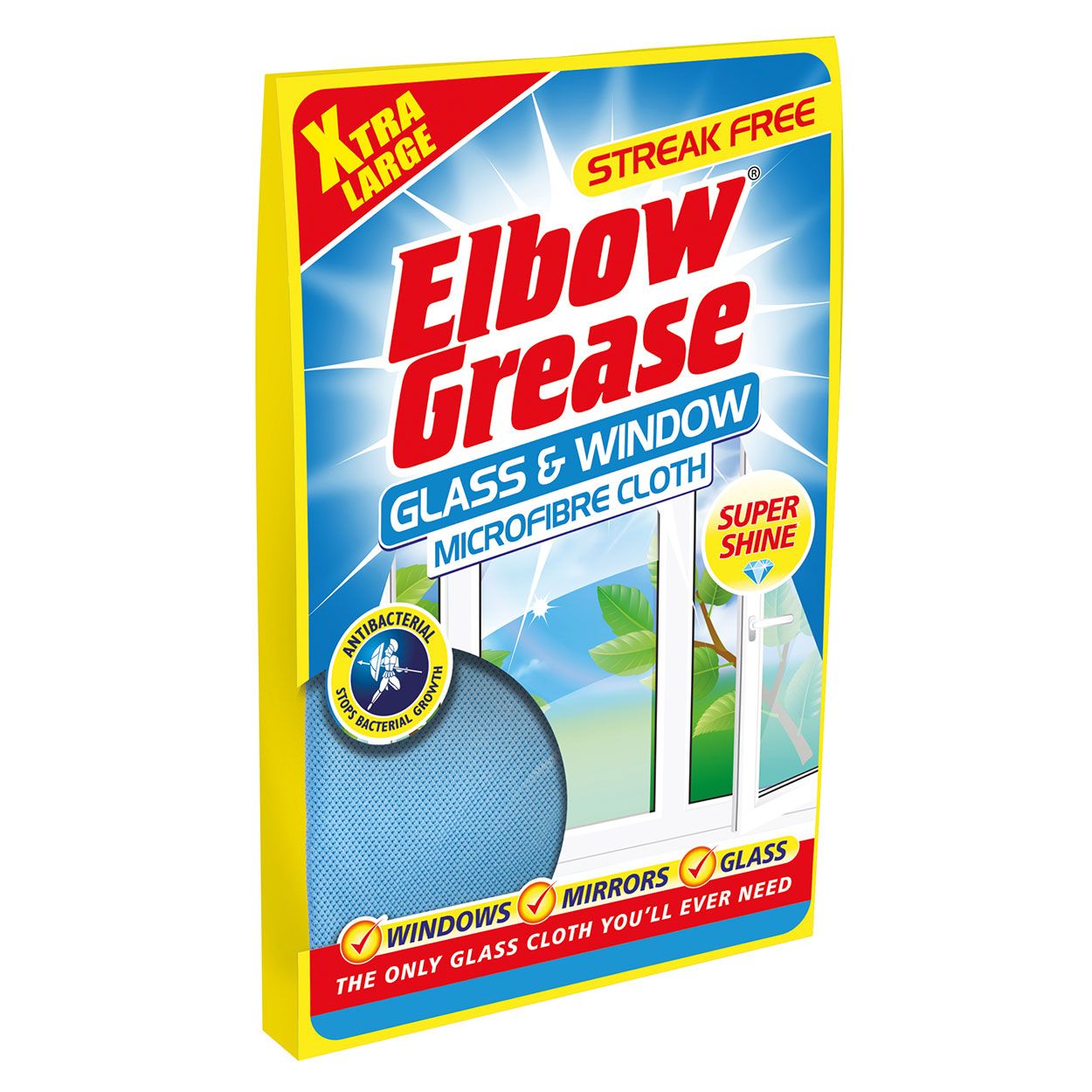 Eg Glass & Window Microfibre Cloth Blue 1Pk