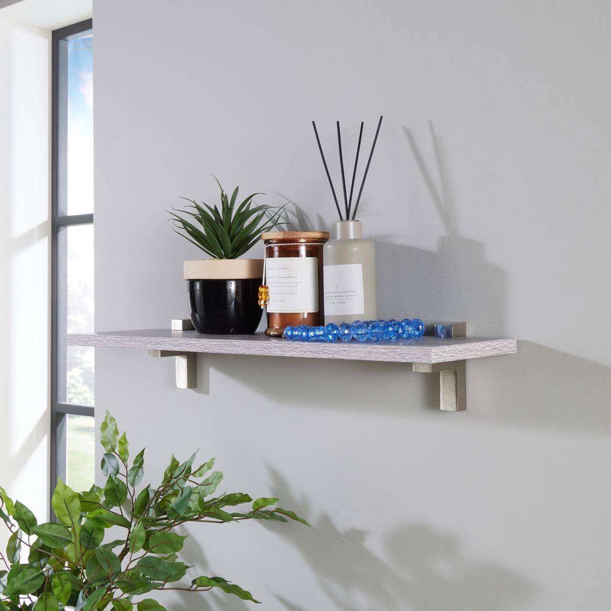 60CM SHELF GREY OAK