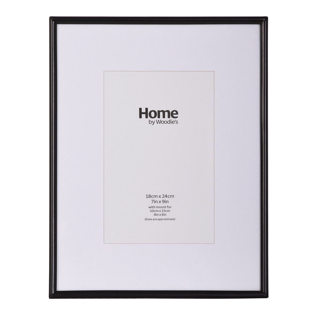 Black Metal Photo Frame 9x7 mounted to 6x4