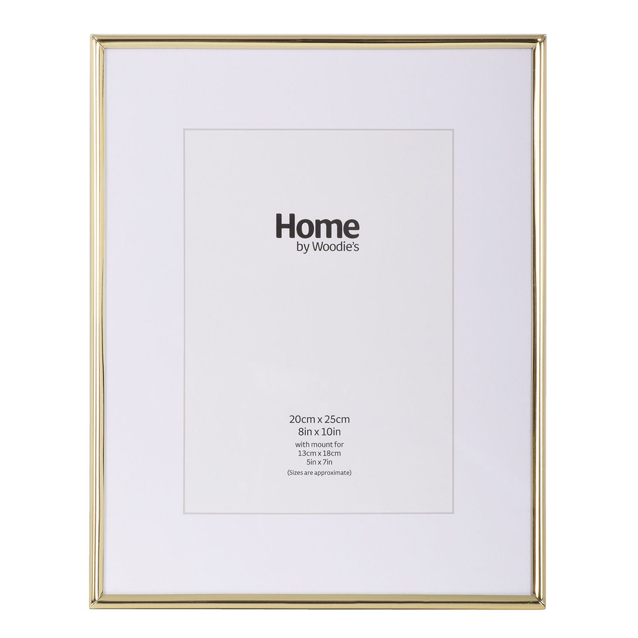 Gold Metal Photo Frame 10x8 mounted to 7x5