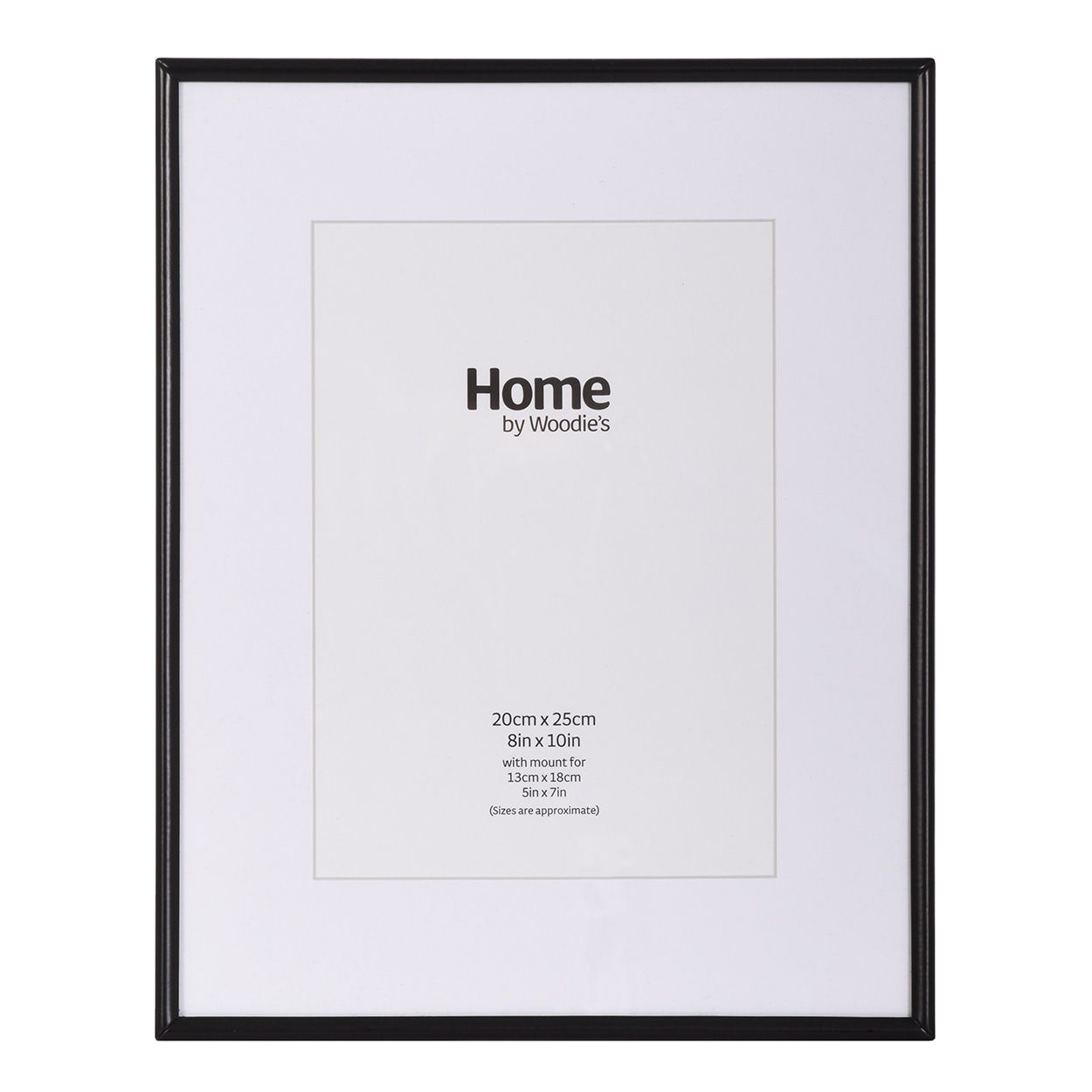 Black Metal Photo Frame 10x8 mounted to 7x5