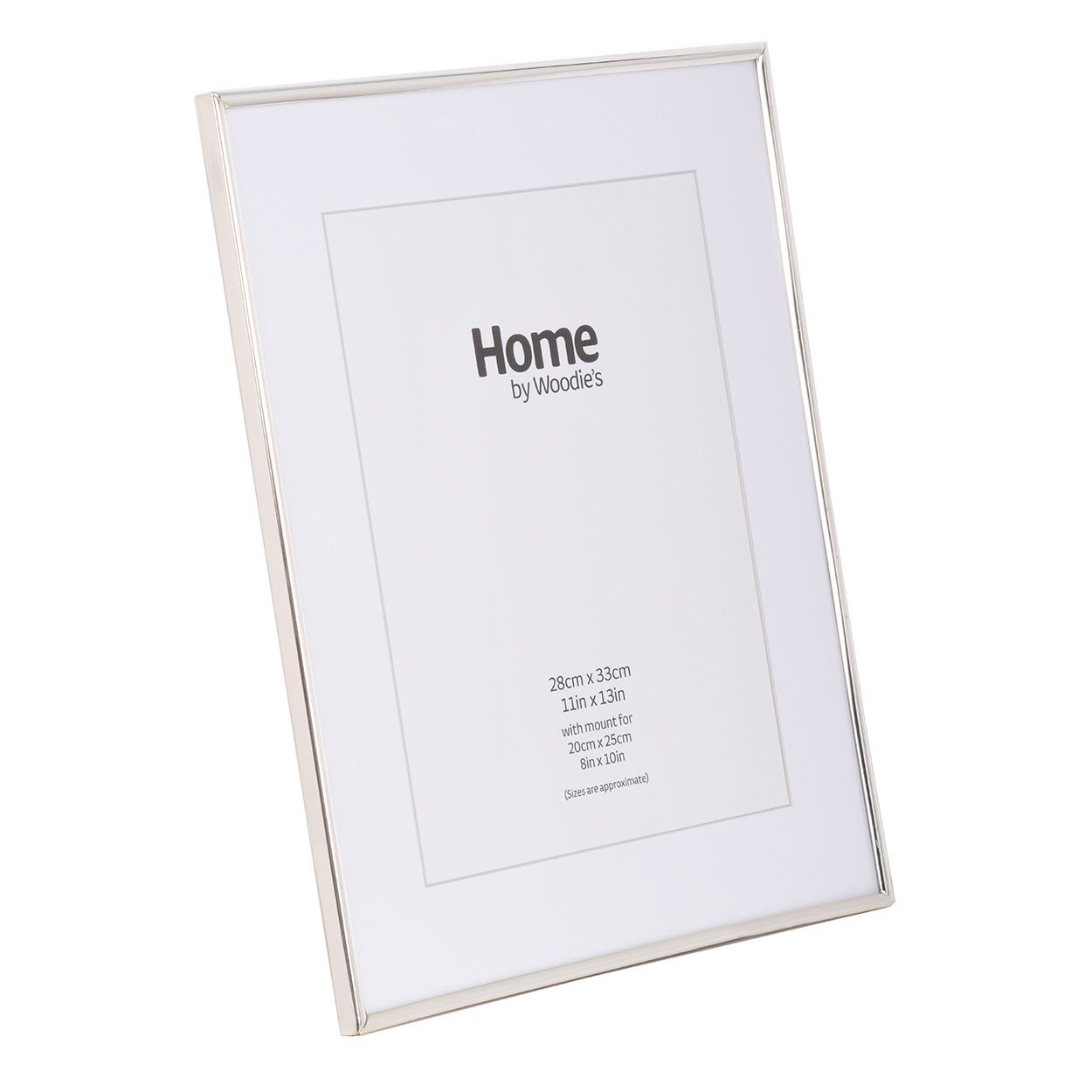 Silver Metal Photo Frame 13x11 mounted to 10x8