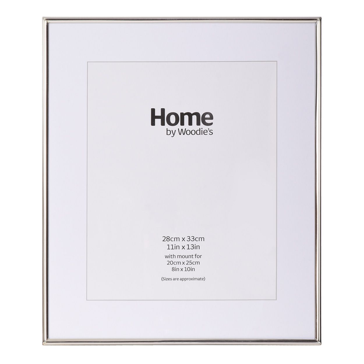 Silver Metal Photo Frame 13x11 mounted to 10x8