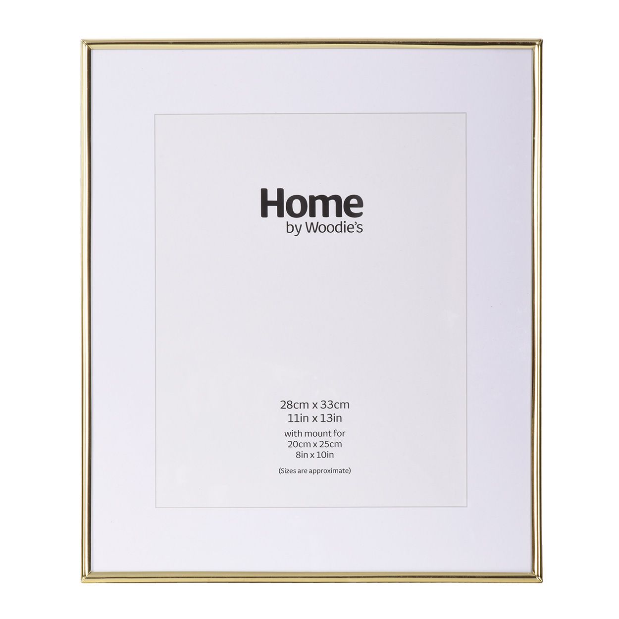 Gold Metal Photo Frame 13x11 mounted to 10x8