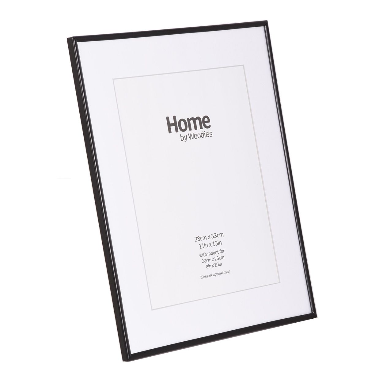 Black Metal Photo Frame 13x11 mounted to 10x8