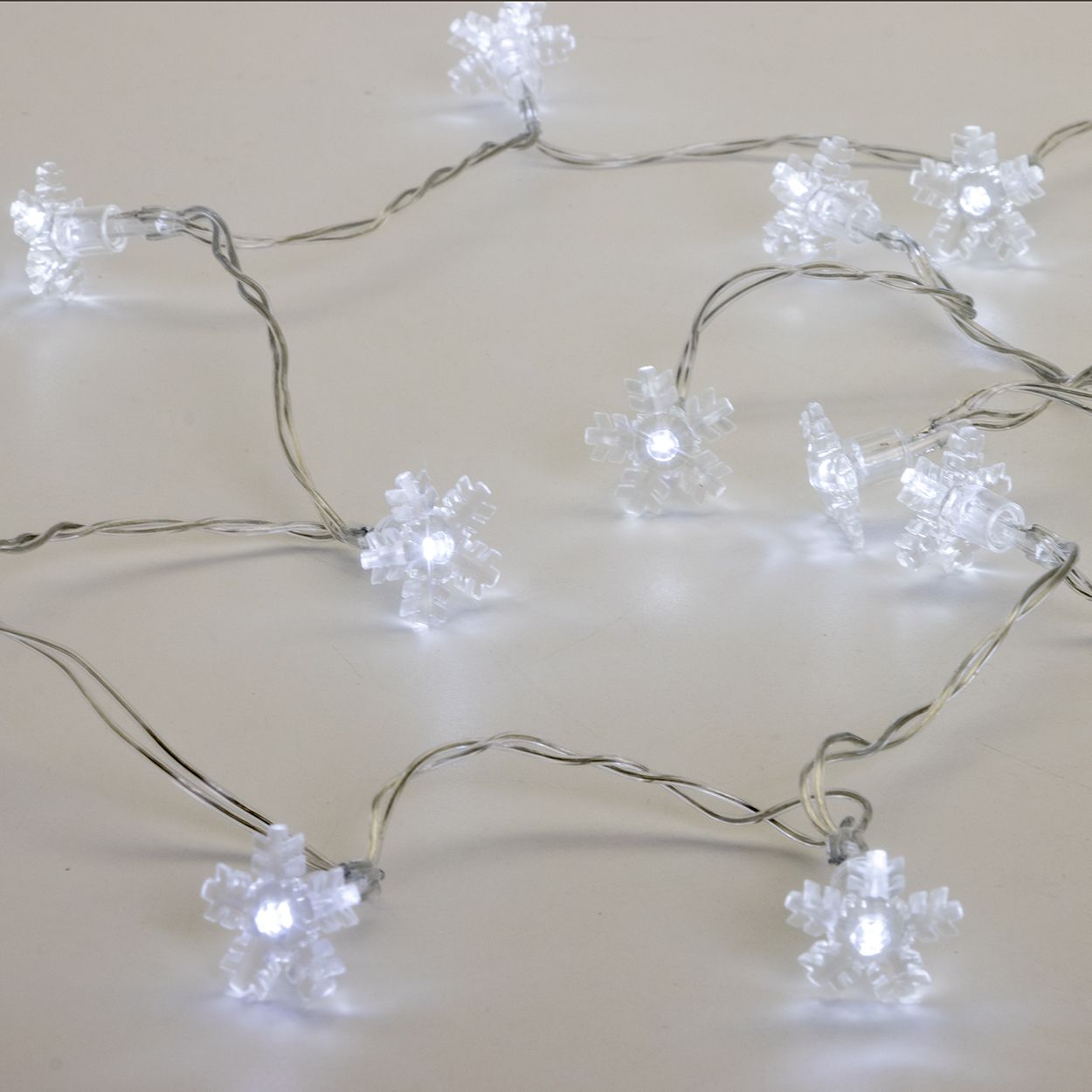 20 Led Snowflakes Lights White
