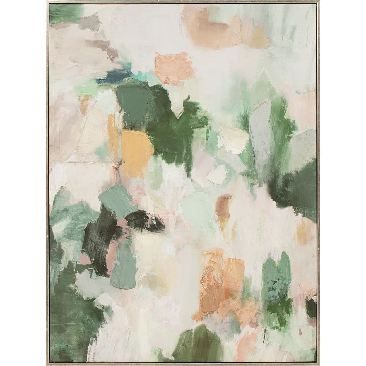 Green Abstract 60x80 Capped Canvas with 50% Hand Painting