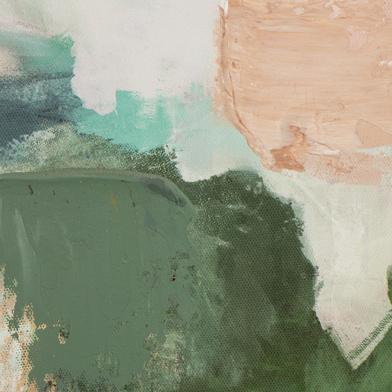 Green Abstract 60x80 Capped Canvas with 50% Hand Painting