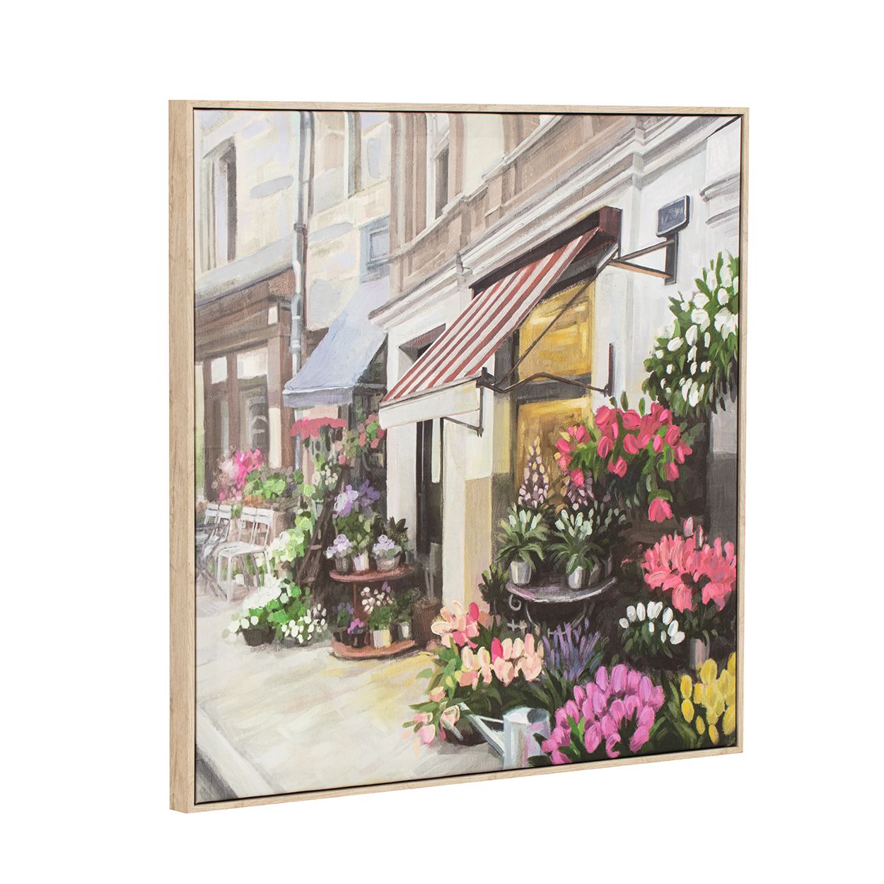 Street Scene 60x60 Capped Canvas with 50% Hand Painting