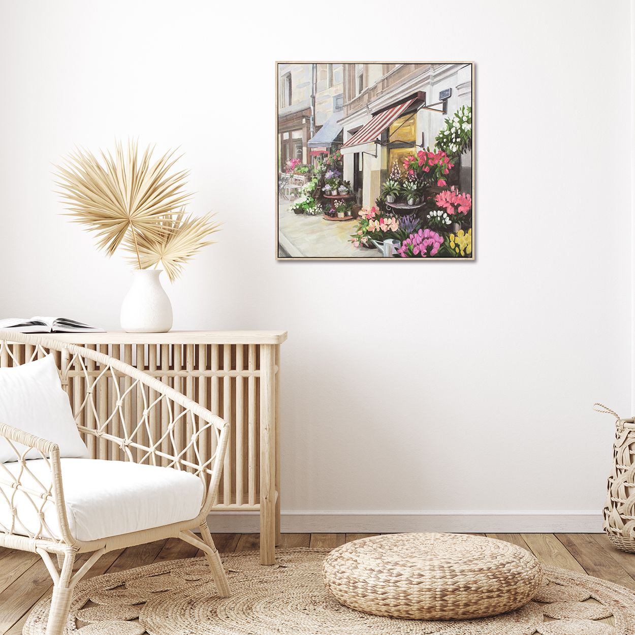 Street Scene 60x60 Capped Canvas with 50% Hand Painting