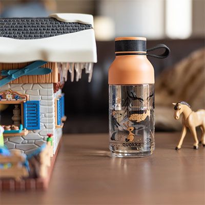 Quokka Kids Bottle w/Strap 430ml - Woods