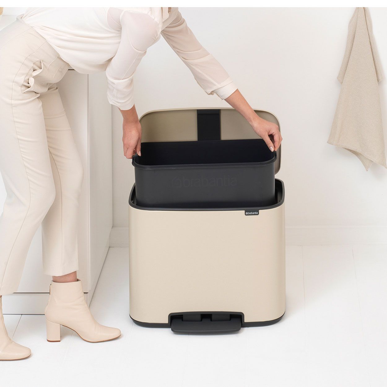 Brabantia Bo Pedal Bin, 36L - Soft Beige