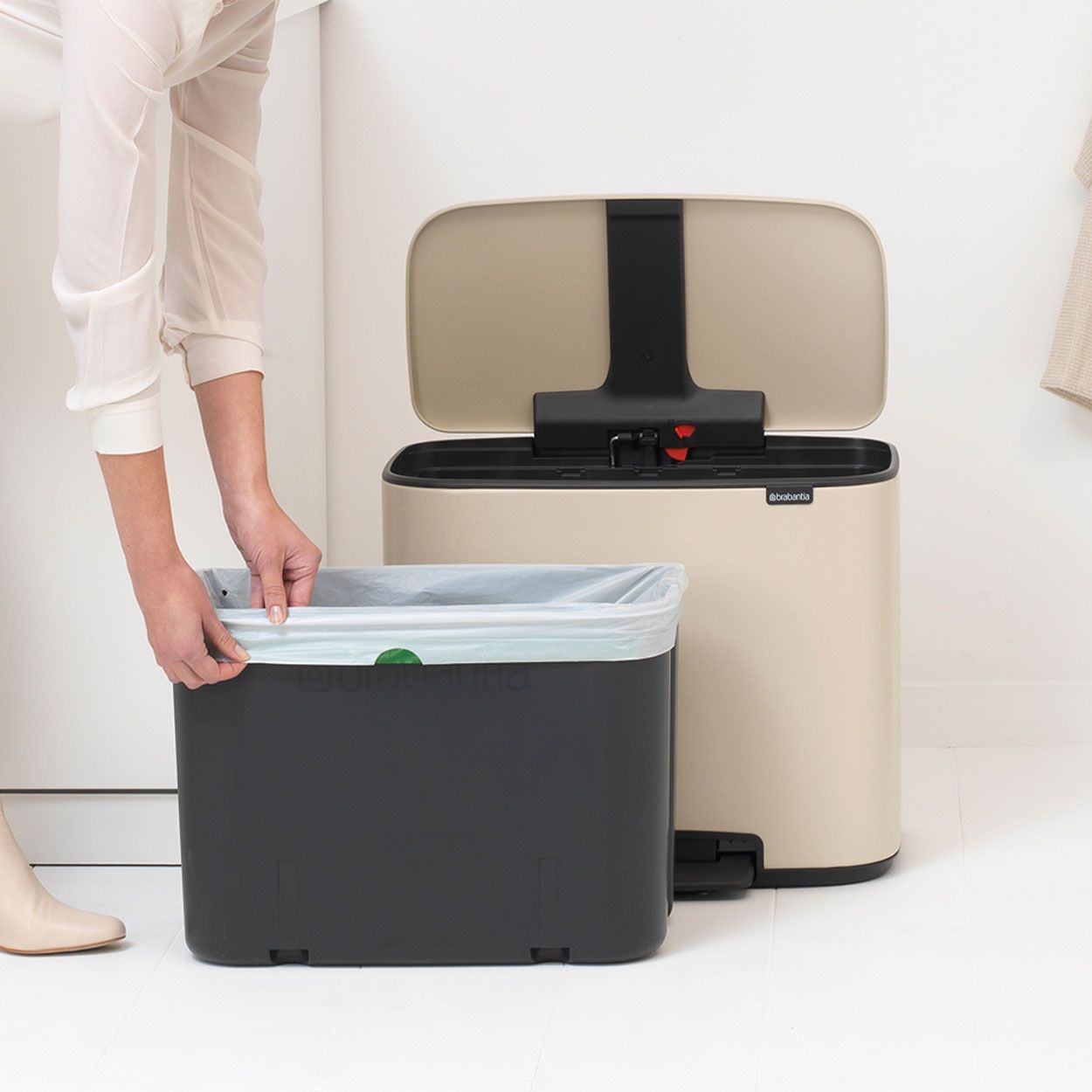 Brabantia Bo Pedal Bin, 36L - Soft Beige